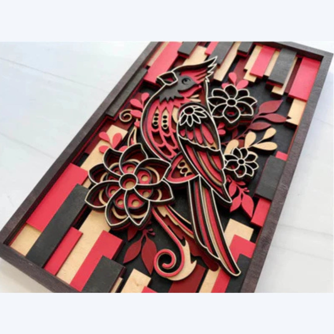Layered Animal Sign - Cardinal