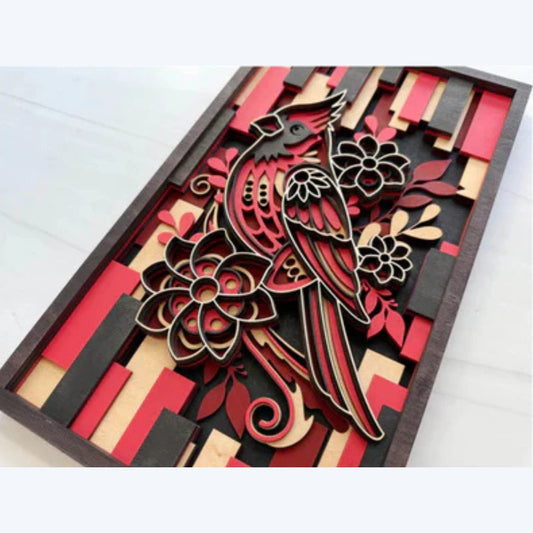 Layered Animal Sign - Cardinal