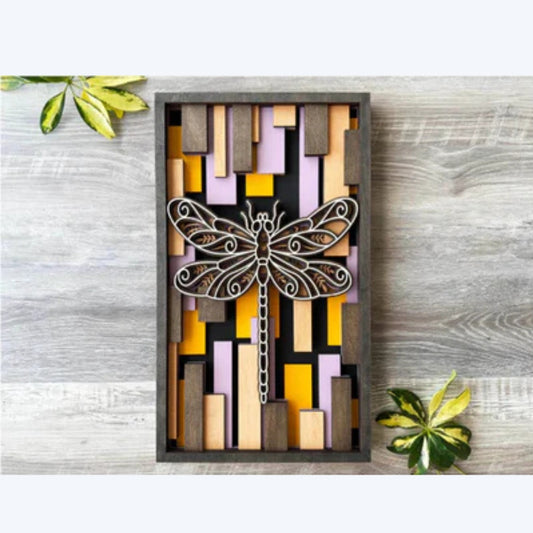 Layered Animal Sign - Dragonfly