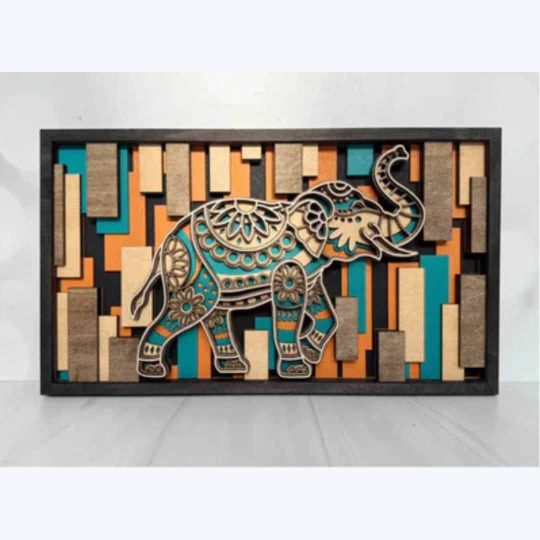 Layered Animal Sign - Elephant