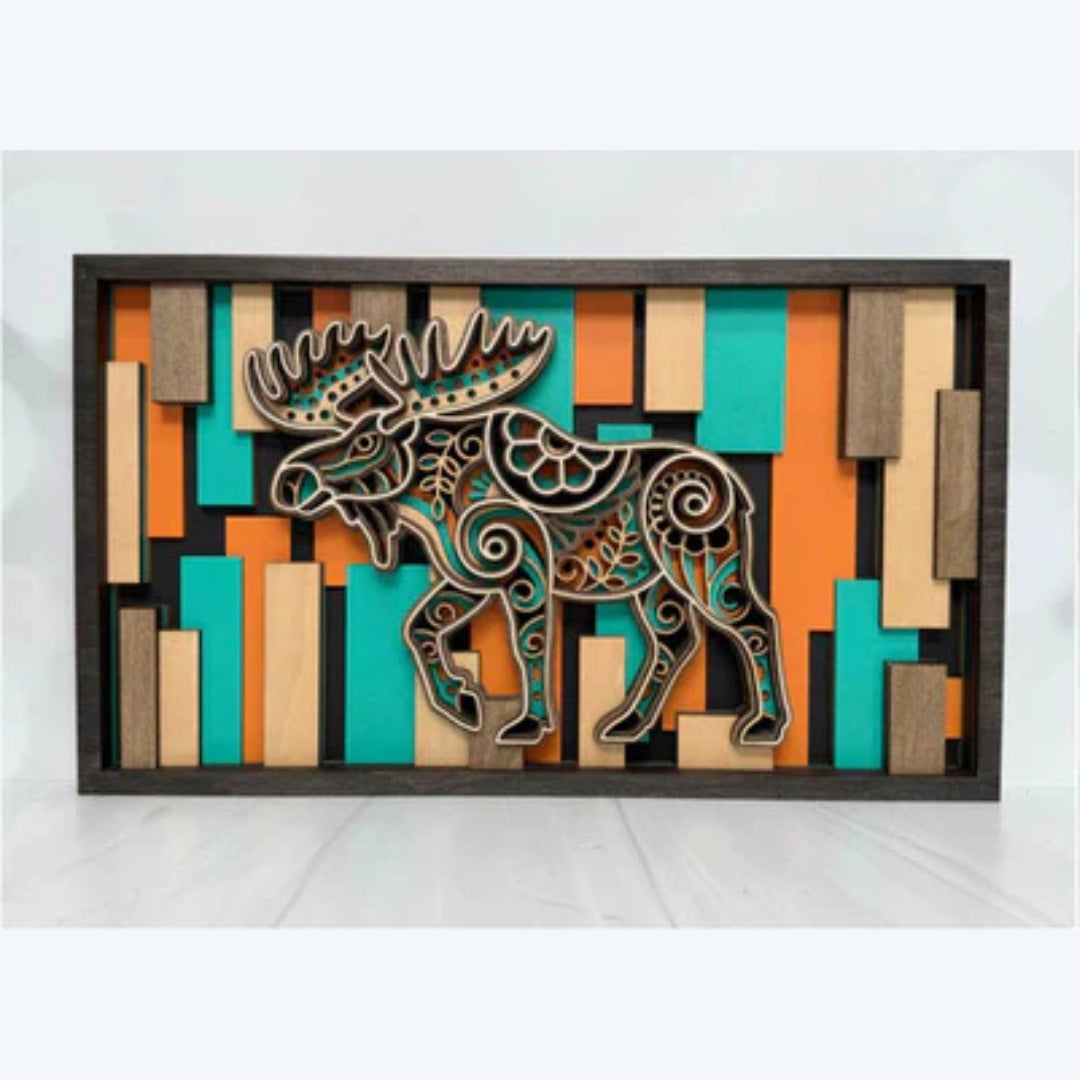 Layered Animal Sign - Moose