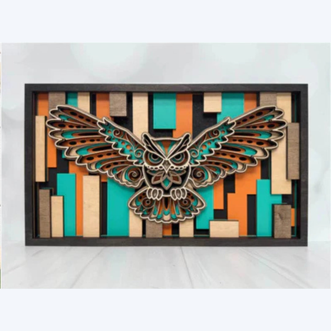 Layered Animal Sign - Owl