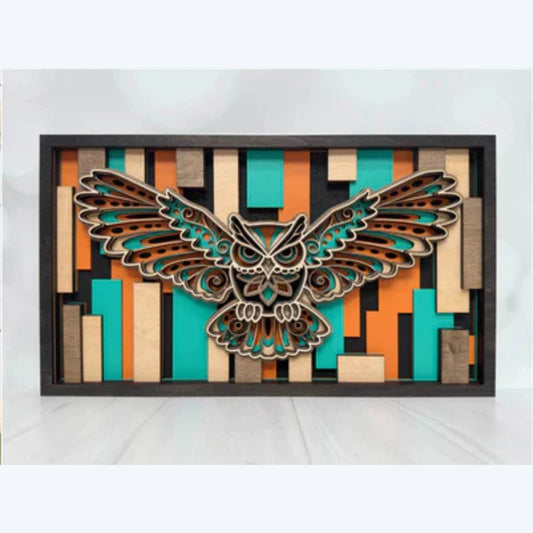 Layered Animal Sign - Owl