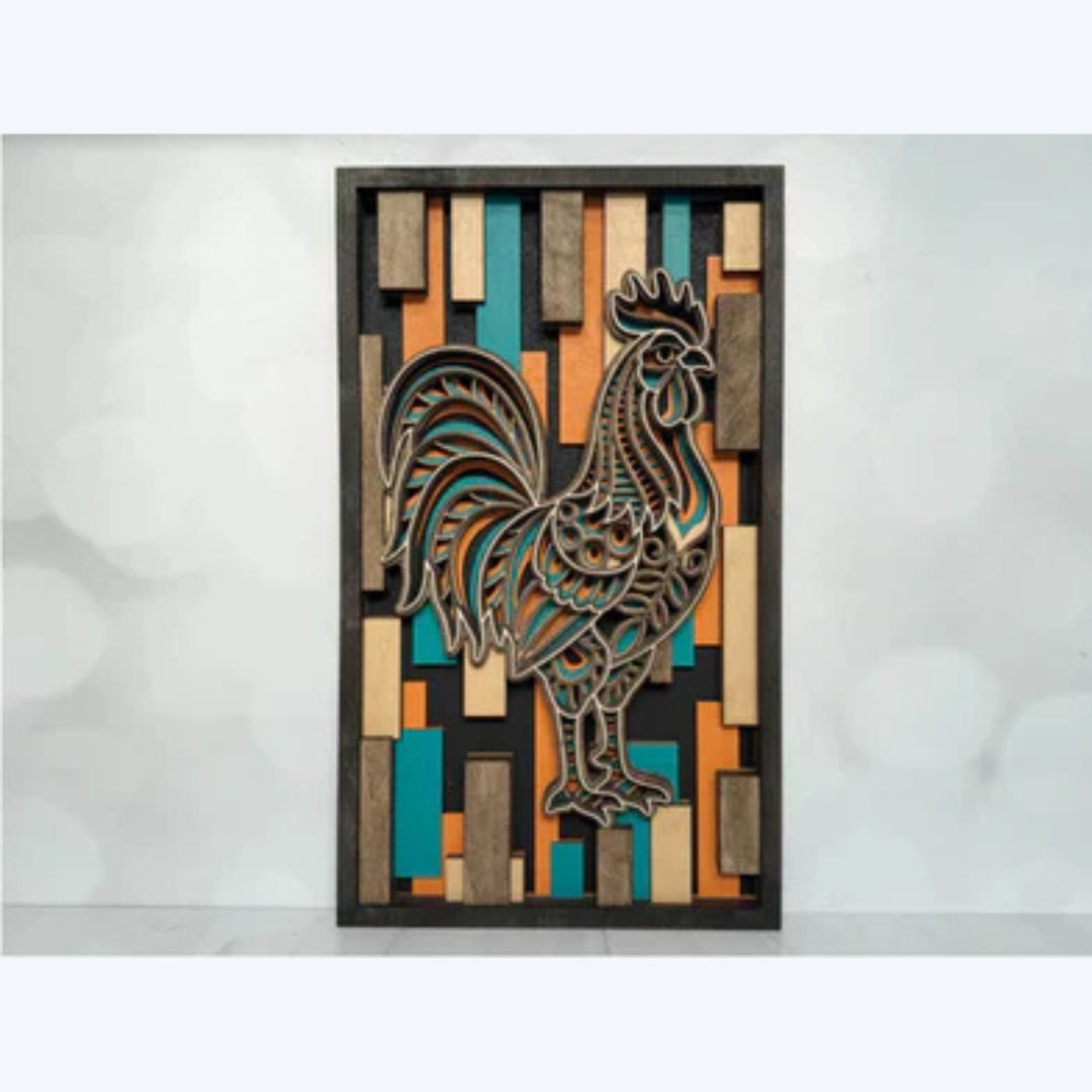 Layered Animal Sign - Rooster