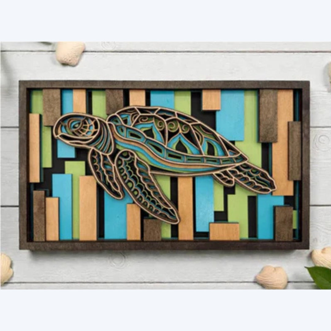 Layered Animal Sign - Sea Turtle