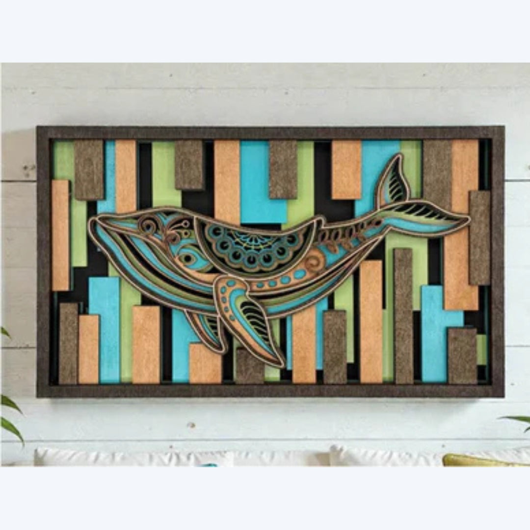 Layered Animal Sign - Whale