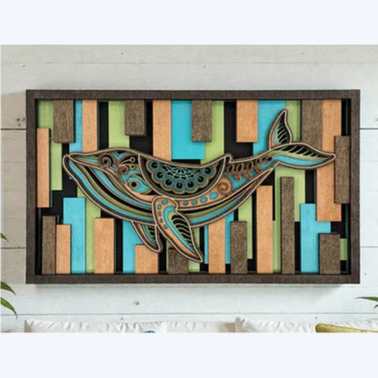 Layered Animal Sign - Whale