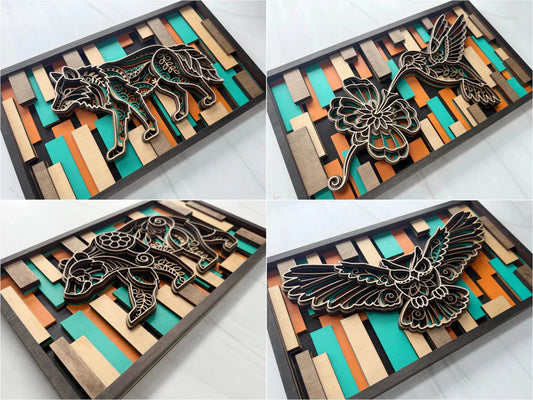 Layered Animal Sign - Bear